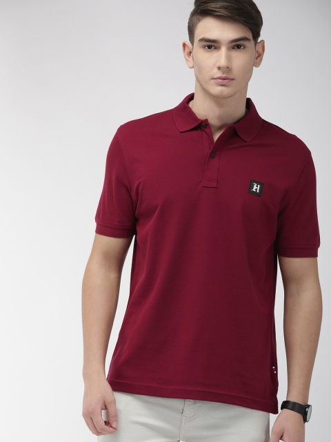 

Tommy Hilfiger X Lewis Hamilton Men Maroon Solid Polo Collar T-shirt