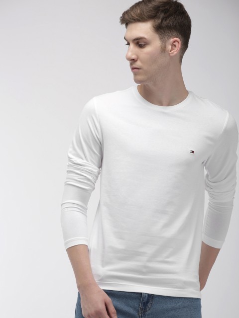 

Tommy Hilfiger Men White Solid Slim Fit Round Neck T-shirt