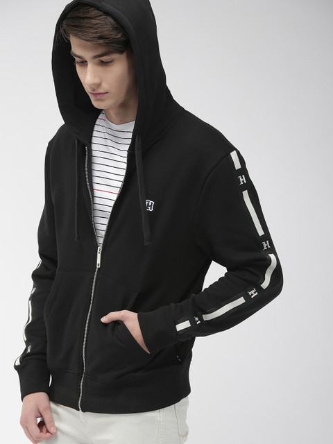 

Tommy Hilfiger X Lewis Hamilton Men Black Solid Hooded Sweatshirt