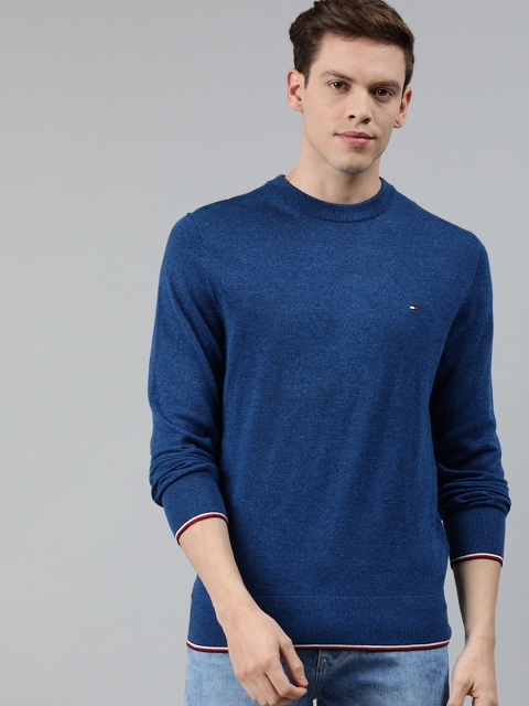 

Tommy Hilfiger Men Blue Solid Pullover Sweater
