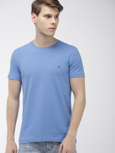 

Tommy Hilfiger Men Blue Solid Round Neck T-shirt
