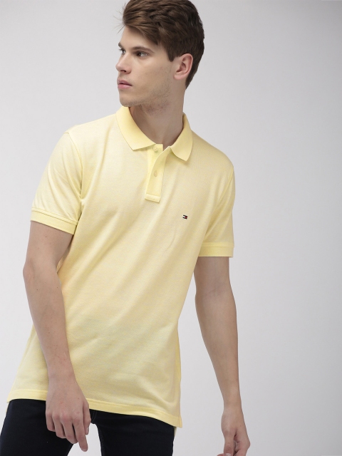 

Tommy Hilfiger Men Yellow Solid Polo Collar T-shirt