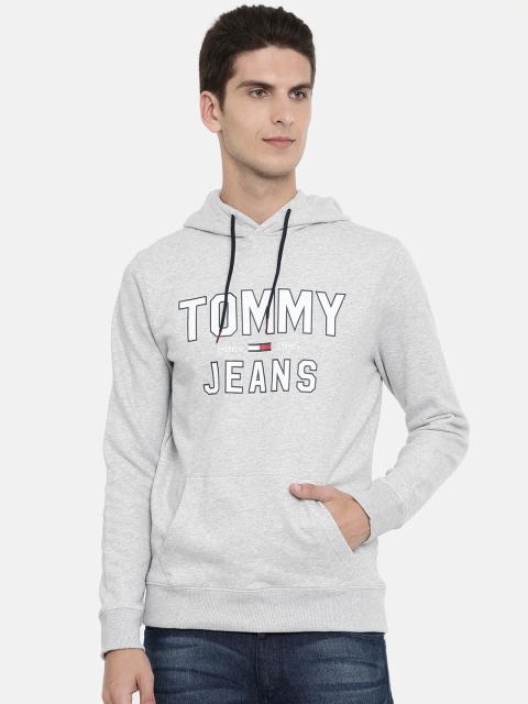 

Tommy Hilfiger Men Grey Printed Hooded Sweatshirt