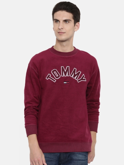 

Tommy Hilfiger Men Maroon Embroidered Sweatshirt