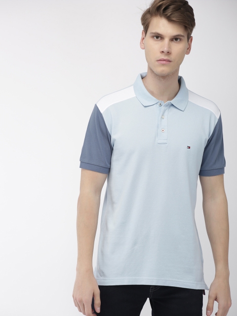 

Tommy Hilfiger Men Blue Solid Polo Collar T-shirt