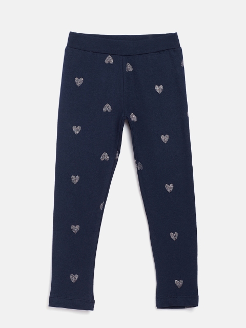 

Nauti Nati Girls Navy Blue Printed Leggings