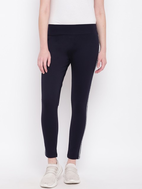 

Monte Carlo Women Navy Blue Solid Treggings