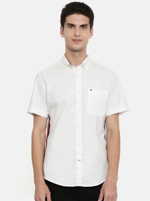 

Tommy Hilfiger Men White Custom Regular Fit Solid Casual Shirt