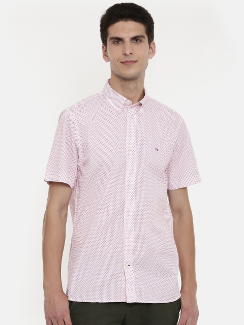 

Tommy Hilfiger Men White & Red Regular Fit Printed Casual Shirt
