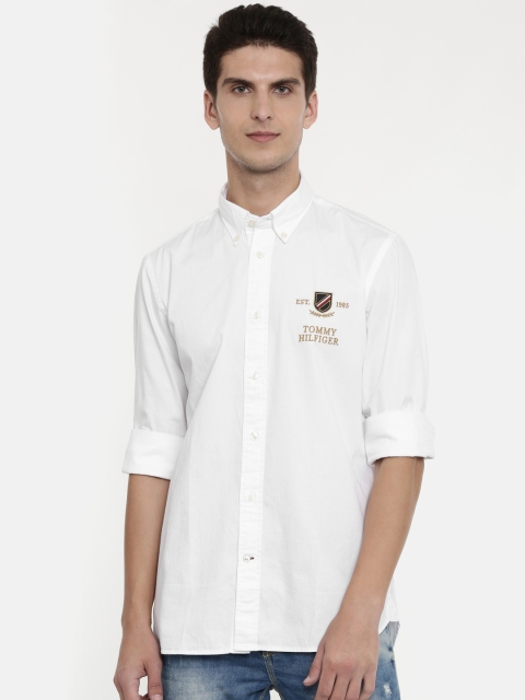 

Tommy Hilfiger Men White Regular Fit Solid Casual Shirt