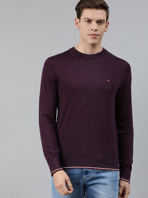 

Tommy Hilfiger Men Burgundy Solid Pullover Sweater