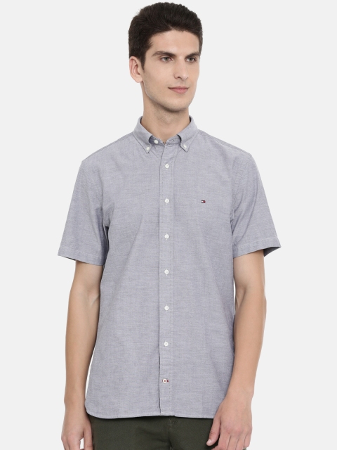 

Tommy Hilfiger Men Grey Regular Fit Solid Casual Shirt