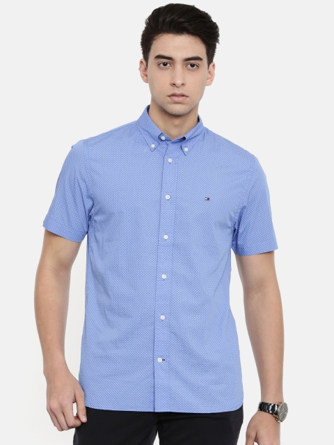 

Tommy Hilfiger Men Blue Regular Fit Printed Casual Shirt