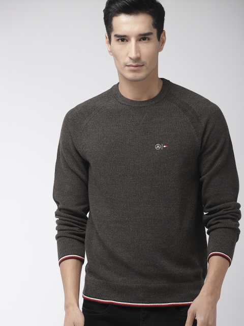 

Tommy Hilfiger Men Charcoal Grey Solid Pullover Sweater