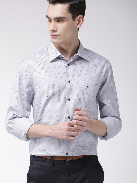 

Tommy Hilfiger Men Blue Regular Fit Printed Formal Shirt