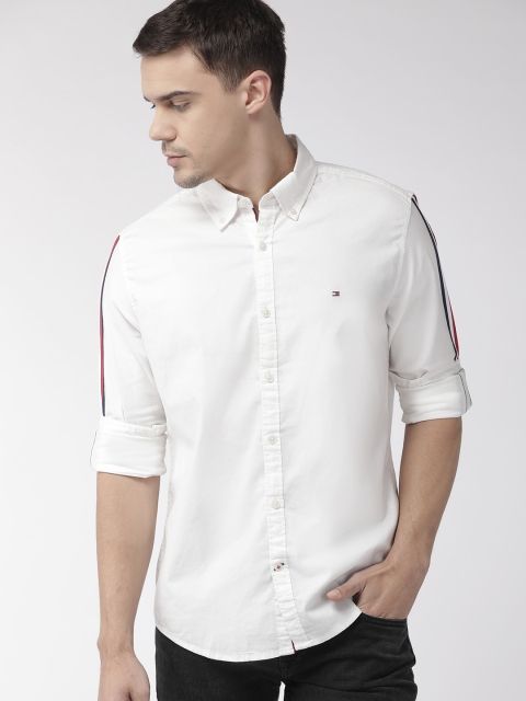 

Tommy Hilfiger Men White Slim Fit Solid Casual Shirt