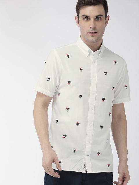 

Tommy Hilfiger Men White Regular Fit Embroidered Casual Shirt