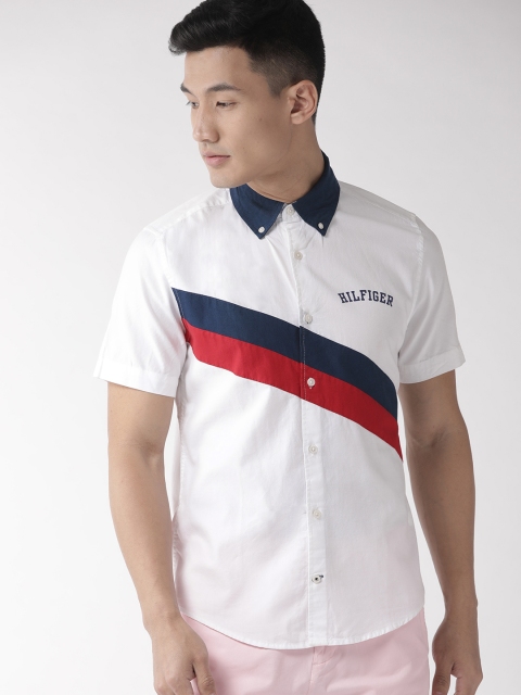 

Tommy Hilfiger Men White Slim Fit Solid Casual Shirt