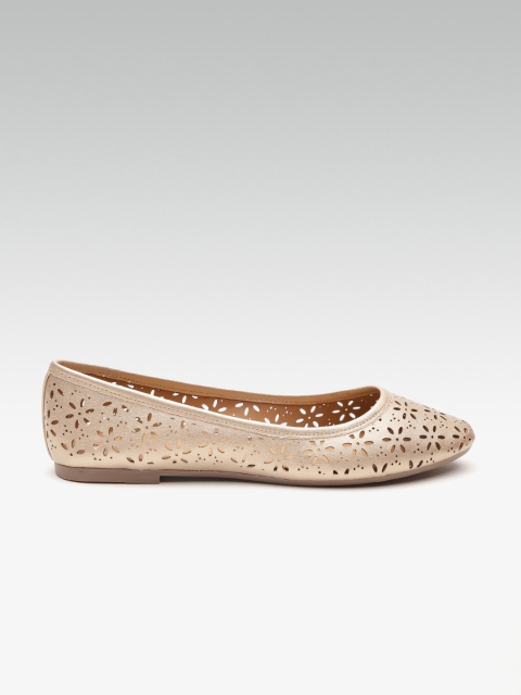 

Carlton London Women Gold-Toned Laser Cuts Ballerinas