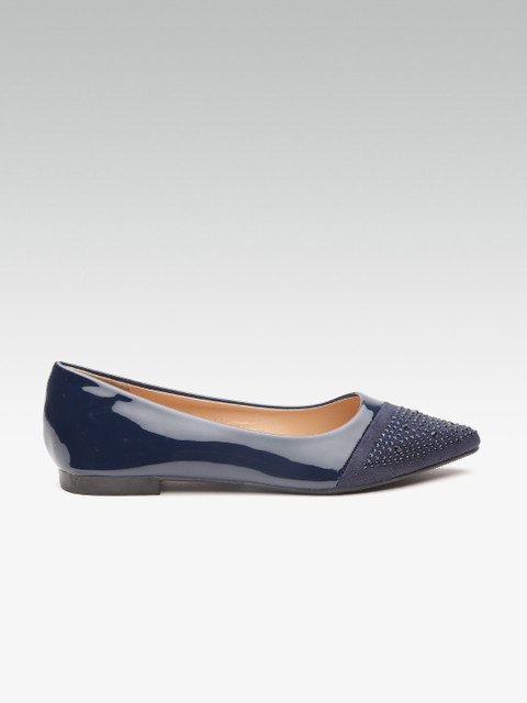 

Carlton London Women Navy Blue Embellished Ballerinas