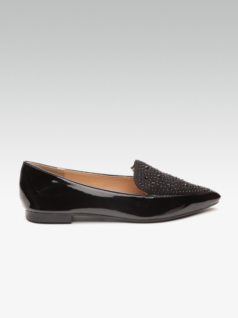 

Carlton London Women Black Embellished Slip-Ons