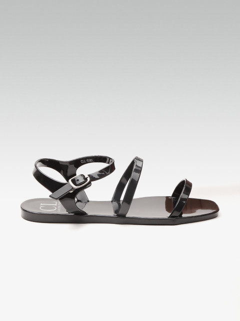 

Carlton London Women Black Solid Open Toe Flats