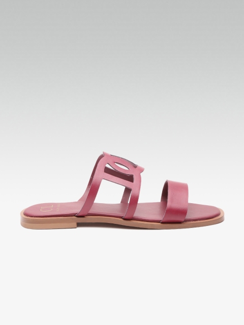 

Carlton London Women Maroon Cut Out Open Toe Flats