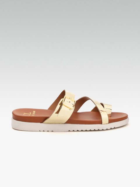 

Carlton London Women Gold-Toned Solid One Toe Flats