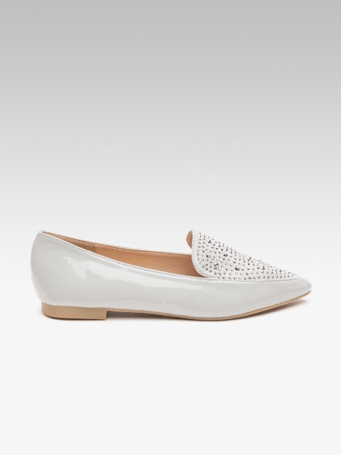 

Carlton London Women Grey Embellished Slip-Ons