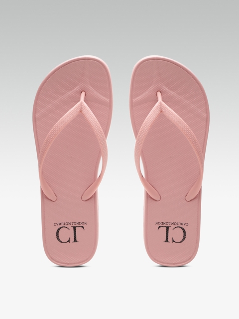 

Carlton London Women Pink Solid Thong Flip-Flops