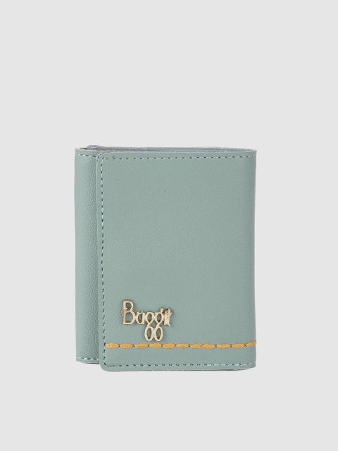 

Baggit Women Teal Solid Three Fold Wallet