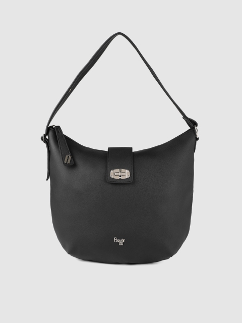 

Baggit Black Solid Hobo Bag