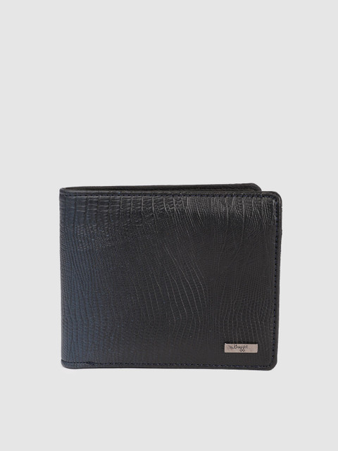 

Baggit Men Navy Blue & Black Textured Two Fold Wallet
