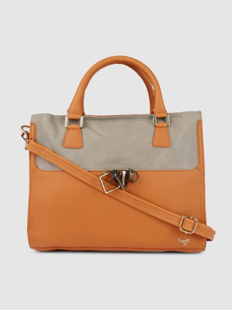 

Baggit Tan Brown & Grey Colourblocked Handheld Bag