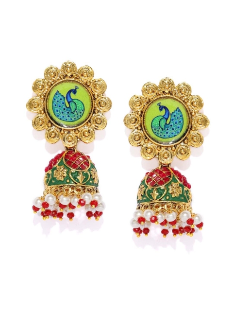 

Sukkhi Red & Gold-Plated Dome Shaped Jhumkas