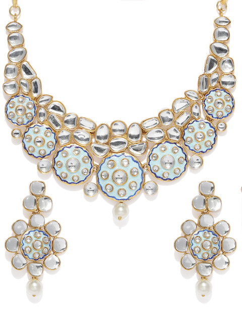 

Sukkhi Blue & Gold Plated Mint Collection Jewellery Set