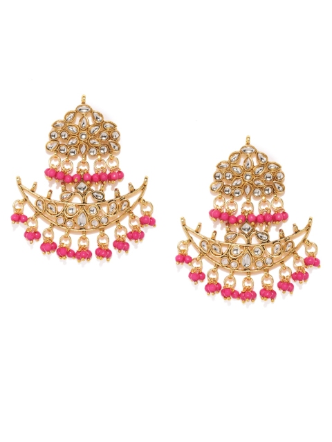 

Sukkhi Gold-Toned & Pink Chandbalis