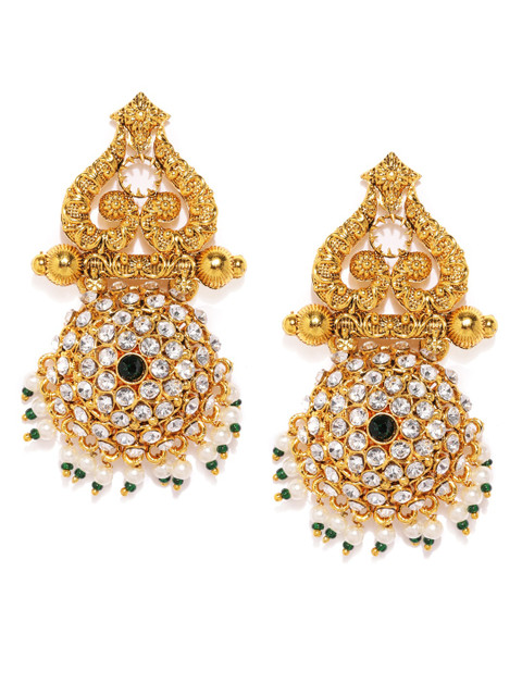

Sukkhi Gold-Toned Circular Drop Earrings
