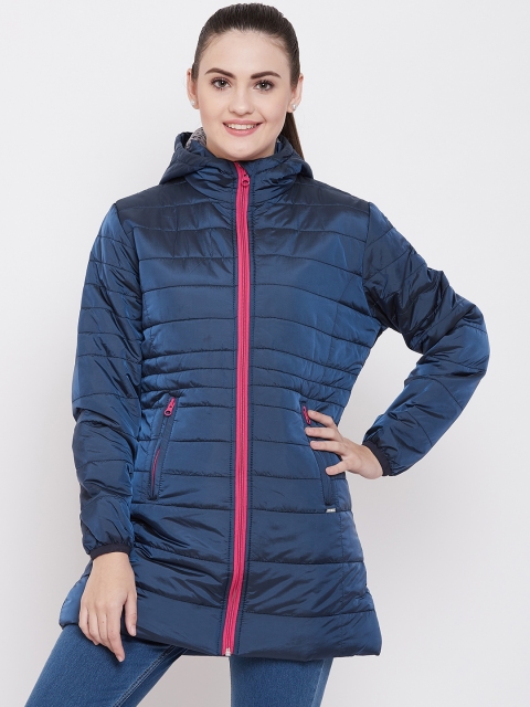 

Duke Women Navy Blue Solid Insulator Padded Jacket