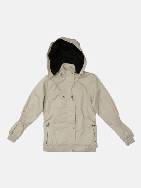 

Duke Women Beige Solid Padded Jacket