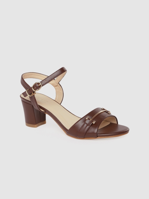 

CERIZ Women Brown Solid Sandals