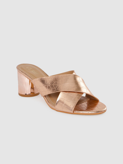 

CERIZ Women Rose Gold Solid Sandals