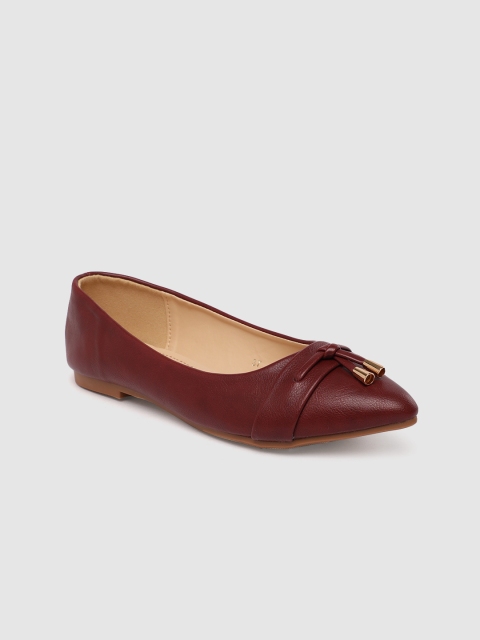 

CERIZ Women Burgundy Solid Ballerinas