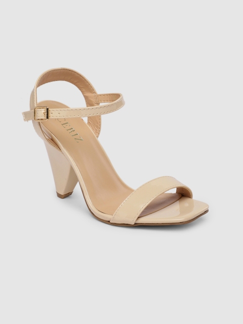 

CERIZ Women Nude-Coloured Solid Sandals