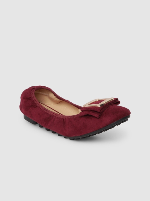 

CERIZ Women Burgundy Solid Ballerinas