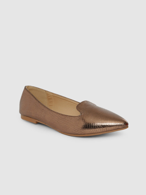 

CERIZ Women Copper-Toned Solid Ballerinas