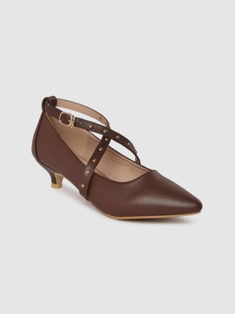 

CERIZ Women Brown Solid Sandals