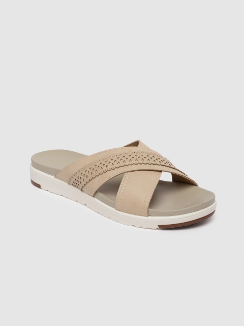 

CERIZ Women Beige Solid Open Toe Flats