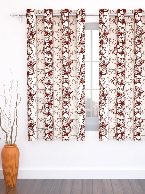 

Story@home Red Printed Single Window Curtain