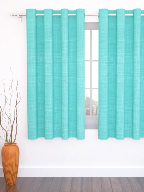

Story@home Turquoise Blue Single Jacquard Textured Window Curtains